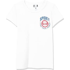 Marvel Little, Big Classic Spidey Pocket Girls T-shirt met korte mouwen, wit, medium, wit, M