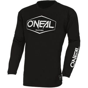 O'NEAL Motocross Jersey Met Lange Mouwen MX Enduro Gewatteerde Elleboog Bescherming, Ergonomische Pasvorm, Ademend Hexx V.22 Basis Katoenen Jersey Volwassenen Zwart Wit Maat M