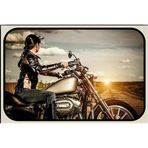 Schatzmix metalen bord vrouw op motorfiets metalen bord wanddecoratie 20x30 tin sign