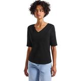 Street One - Gerda - Dames Shirt - Zwart - V-hals