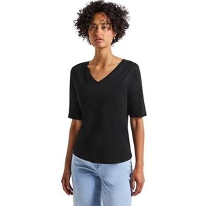 Street One - Gerda - Dames Shirt - Zwart - V-hals