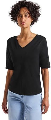 Street One - Gerda - Dames Shirt - Zwart - V-hals