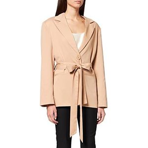 NA-KD Oversized blazer met riem voor dames, Beige, 36