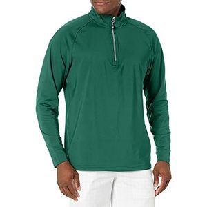Cutter & Buck mens Long Sleeve Adapt Eco Knit Quarter Zip Pullover Shirt, Hunter, Large US