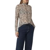 comma - T-Shirt - Lange Mouwen - Chique Opstaande Kraag