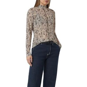 comma - T-Shirt - Lange Mouwen - Chique Opstaande Kraag