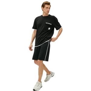 Koton Heren Stripped Trekkoord Pocket Gedetailleerde Slim Fit Shorts, zwart (999), XS