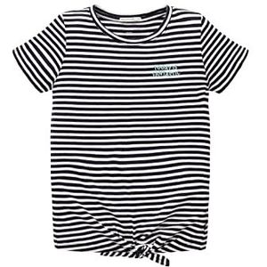 TOM TAILOR T-shirt voor meisjes met strepen en knopen, 31677 - Dark Blue Off White Stripe, 92 cm