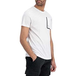 Alpha Industries Label Pocket T Shirt voor Mannen White