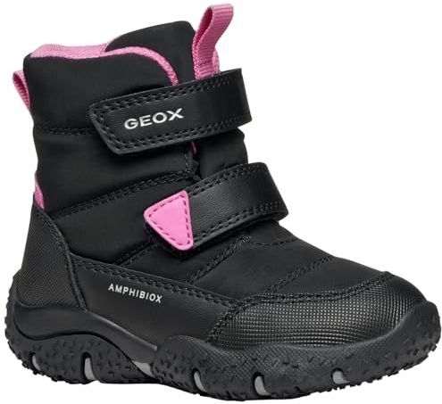 Geox Baby meisjes B Baltic Girl B ABX enkellaars, zwart/fuchsia, 21 EU, Black Fuchsia, 21 EU