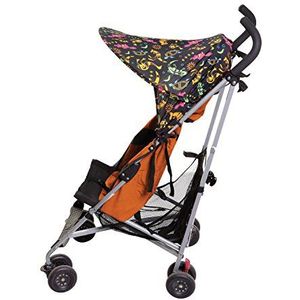 Dreambaby F282 Extenda-Shade® kinderwagen zonwering zonnescherm zonnedak universeel middelgroot met zijdelingse bescherming (diermotieven), zwart