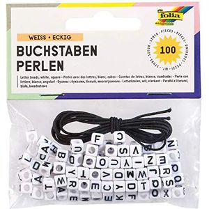 Folia 33903 - rubber letterring, kralen, 100 stuks, wit