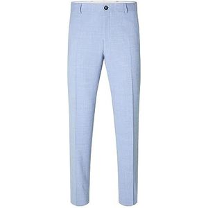 SELETED HOMME Slhslim-Oasis Linen TRS Noos Kostuumbroek voor heren, lichtblauw, 44