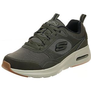 Skechers Skech-Air Court Homegrow sportschoenen voor heren, Olive Suede Mesh Duraleather, 45.5 EU