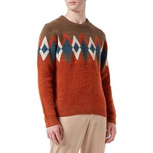 Pierre Cardin Heren Knit Crewneck Airwool Intarsia Pullover