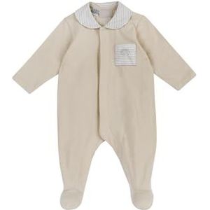 Chicco Rompertje van katoen, opening aan de voorkant en beenopening, pyjama voor jongens en meisjes, uniseks, beige (2), 0 Maanden