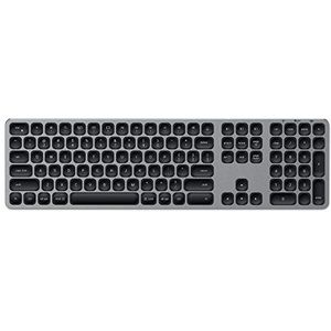 SATECHI Aluminium Bluetooth-Toetsenbord met Numeriek Toetsenblok – voor MacBook Pro/Air M2/M1, iPad Pro/Air M2/M1, Mac Mini M2, iMac M1 QWERTY-Indeling (VS) Engels