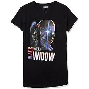 Marvel Little, Big Watcher Black Widow Girls Short Sleeve Tee Shirt, X-Large, Schwarz, XL