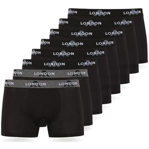 FM London heren Hipsters FM London (4/8-Pack) Mens Boxers, Black (8 Pack), 4XL