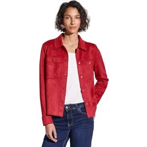 Damesjas - Hemdkraag - Opgestikte Borstzakken - Knoopsluiting - Materiaalmix