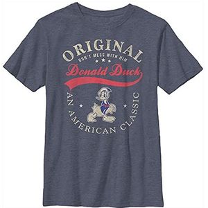Disney Characters The One and Only Donald Boy's Crew Tee, Navy Blue Heather, X-Small, Heather Navy, XS