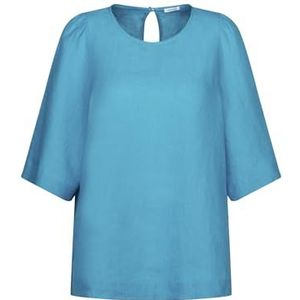 Zijden Sticker - Blouse - Turquoise - 100% Linnen