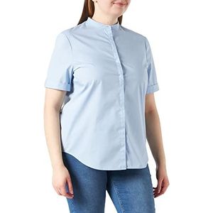 BOSS Dames C Befelina Relaxed-Fit Blouse van biologisch katoen met verborgen knoopsluiting, blauw, 40