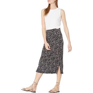 Amazon Essentials Dames pull-on gebreide midi-rok (verkrijgbaar in grote maten), zwart-wit abstract dier, L