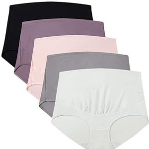 Mama Cotton Zwangerschapsbroekje voor dames, over de buik, hoge taille, volledige bedekking, zwangerschapsondergoed, multipack (S-4XL), M