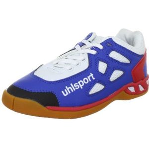 uhlsport Pantera Junior 100830501 Sportschoenen voor kinderen, uniseks, voor binnen, Blauw Blauw Rood Wit 01, 38 EU