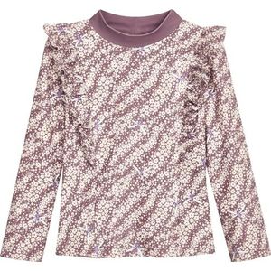 Playshoes UV-beschermingsshirt met lange mouwen, Lange mouwen violet bloemetjes, 98-104