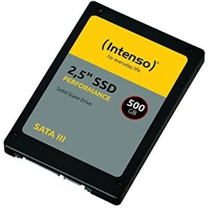 Intenso Interne 2,5" SSD SATA III Performance, 500 GB, 550 MB/seconden, 3814450, zwart, 500 GB