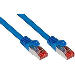Good Connections Cat.5e Ethernet LAN patchkabel met vergrendeling RNS, SF/UTP, 100MHz, Gigabit geschikt (10/100/1000-Base-T Ethernet-netwerken) - bijvoorbeeld voor patchpaneel, switch, router, modem Cat. 6 aansluitkabel. 50 m blauw