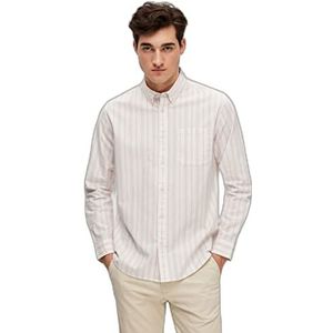 SELETED HOMME Heren Slhregrick-ox Flex Shirt Ls W Noos overhemd, Shadow Gray/Stripes: strepen, L