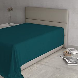 Max Color Hoeslaken, 100% katoen, effen, petrolgroen, Frans bed, 180 x 300 cm