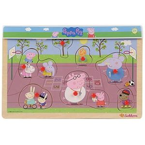 Eichhorn 109265700 - Peppa Pig steekpuzzel, puzzel met 9 insteekonderdelen, 3 motieven, 10 stuks, 30x20cm, FSC® 100%, vanaf 2 jaar