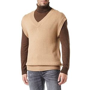 Sisley Mens S/L V Neck Sweater 105LS400B Jacket, Beige 704, S