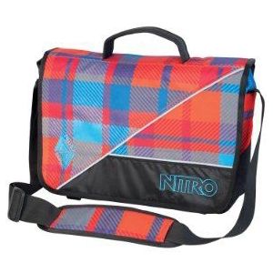 Nitro Snowboards Messenger Bag Evidence, 36 x 30 x 11 cm, 12 liter, plaid rood-blauw, 36 x 30 x 11 cm, Schoudertas