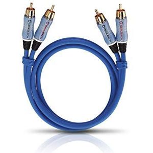 Oehlbach Beat - Stereo Audio Kabel - RCA Kabel Set voor CD Player & Versterker (Effectieve Afscherming & OFC Koper) - Blauw - 3m