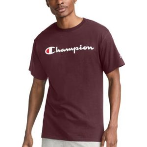 Champion Heren Klassiek Jersey Grafisch T-shirt, Maroon/Champion Script, XXL