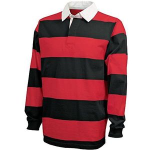 Charles River Apparel mens Classic Rugby Shirt, Black/Red, Small US