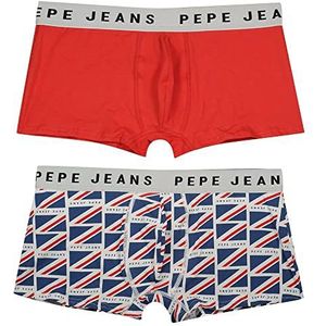 Pepe Jeans Heren Trunks (Pack van 2), Dulwich Blauw, L