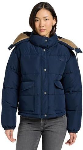 Lee - Damesdonsjas - Rivet Navy - Casual Pasvorm - Waterafstotend