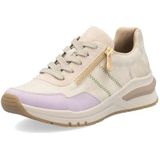Vrijetijdsschoen - Lichtbeige/Rosé/Lila - Vetersluiting - Sleehak - Rond
