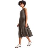 Street One - Jerseyjurk - Bruin - Dames - Mouwloos - Volants