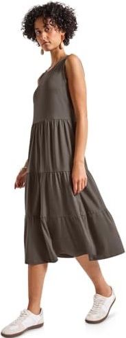 Street One - Jerseyjurk - Bruin - Dames - Mouwloos - Volants