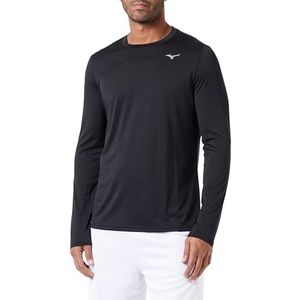 Mizuno Impulse Core Ls T-shirt voor heren, Zwart, XL