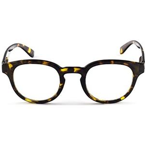 Contacta, Hipstyle Leesbril voor dames en heren, stijlvolle, geraffineerde bril, montuur met flexibele stangen, kleur demi, dioptrie +2,50, verpakking met brillenhouder, 27 g
