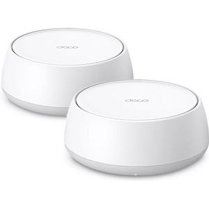 TP-Link WiFi 7 Deco BE25 Mesh WiFi, BE3600Mbps Dual-Band, Router, AP, 2 Ethernet-poorten met 2,5 Gbit/s, 4 interne antennes, MLO, AI-Roaming, HomeShield, werkt met elke ISP, Modem en Alexa, 2 stuks