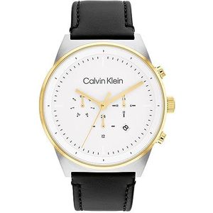 Calvin Klein Analoge Quartz Horloge met Lederen Band 25200299, Wit